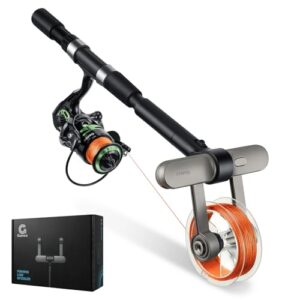 Gonex Angelschnur Aufspulgerät mit Patentierter No-Twist Technologie, Tragbar und Schnurspulgerät für Spinning Baitcasting Fliegenrollen Rostfrei