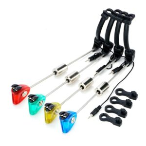 Hirisi Tackle 4 x Karpfen-Fishing für Swinger aus Edelstahl - Bissanzeiger mit verstellbarem Gewicht für Angelalarm, hochwertig gefertigt in Edelstahl, ideal für den Fang von Karpfen, praxisgerechte Montage und Stecksystem