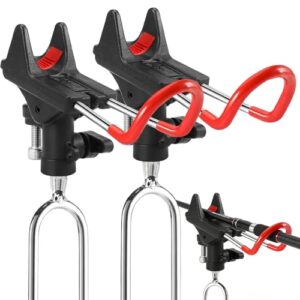 Rutenhalter aus Edelstahl, 360° verstellbar, für Angelruten bis 4 cm Durchmesser geeignet, leicht tragbar und abnehmbar