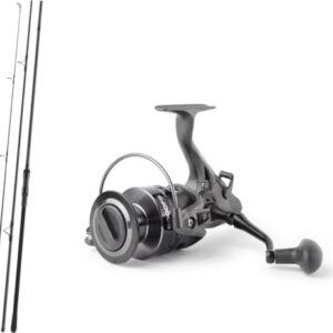 Daiwa Black Widow XT Carp Karpfencombo Ansitzcombo Angelset Combo - 3.60m lange Rute, 3.0lbs stark, 3-teiliges Set mit Dam Rolle Quick 2 FS 6000 Freilaufrolle