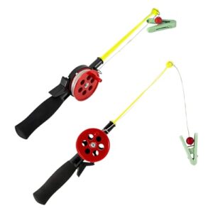 Zwei Kinder angel Krebsangelen, Spielzeug Angel für Kinder, Angelspielzeug mit Rod Crab und Eisfischen Funktion, tragbare Angelrute (34 cm) mit Angelrolle