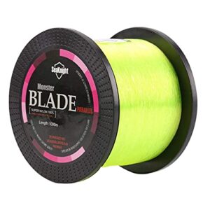 Nylon Angelschnur für Karpfen und Forelle, 1000 Meter lang, verschiedenen Gewichten von 2 bis 35 LB, für Salzwasser geeignet, Monofil Angelhaken Schwarz Weiß Blau Grün Gelb