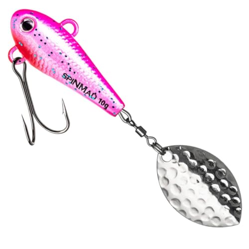 Bleikopfspinner für die Jagd auf Barsche, 10g Gewicht, pinker Köder
