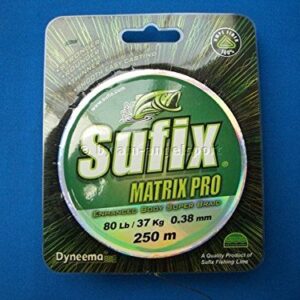 Sufix Matrix Pro 0,38mm Schnur - grün geflochtene Geflechtschnur für das Angeln und die Jagd.