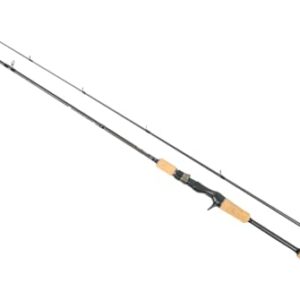 Fischereiangel Baitcaster Rute mit Korkgriff und schwarzer Spitze
