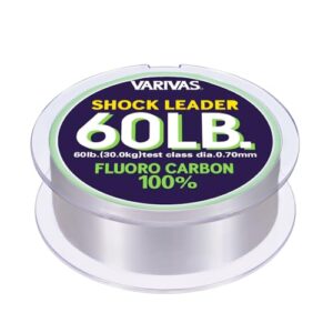 Hochwertige Fluorocarbon Shock Leader Line von Varivas, 30 Meter lang und 60 Pounds stark, ideal für Angelabenteuer