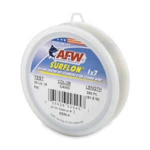 Nylonbeschichteter Edelstahlvorfachdraht von American Fishing Wire, 9 kg getestet, 0,61 cm Durchmesser, Camouflage