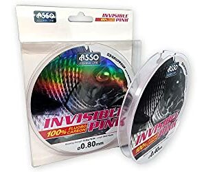 Angelschnur aus Fluorocarbon, Invisible Pink 30 m, rosa farbig für Forellenangeln und andere Fischarten