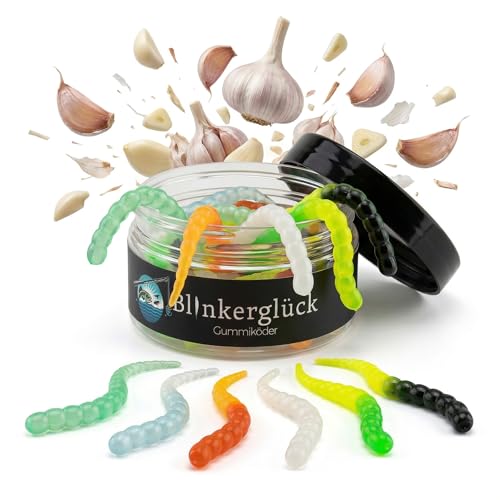 Blinkerglück Forellen Gummiköder 8 cm - Segworm Softbait mit Aroma für UL-Angeln und Fischfang