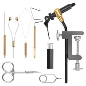 Professionelles 8-teiliges Fliegenfischer-Werkzeugset mit kompaktem Design, Bobbin Threader und Whip Finisher für effektive Fliegenbindung