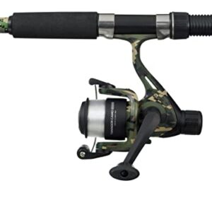 Kompaktes Angelruten- und Rollenset für Süßwasserangler, Raubfischangeln, ideal für Reisen, grün Camo, 2,7m