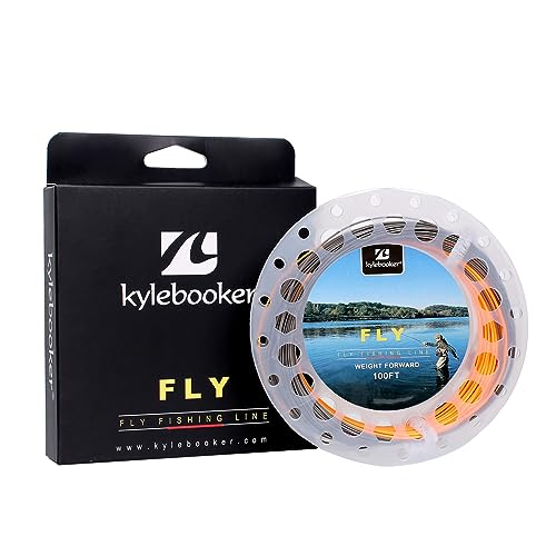 Fly Fishing Line mit Welded Loop und Floating Weight Forward Fly Lines 100FT, WF5F in Grau+Orange