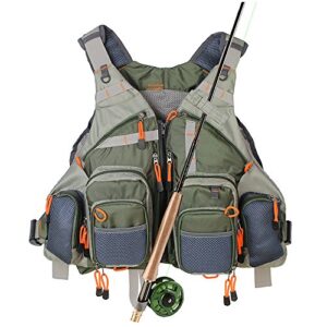 Fliegenfischerweste für Herren und Damen - Outdoor Angelweste mit vielen Taschen und Schlaufen zum Fischen