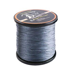 Geflochtene Angelschnur aus PE-Material, 8fach geflochten, 1000m lang, Grau, 7.0# 0.45mm/34kg/75lb