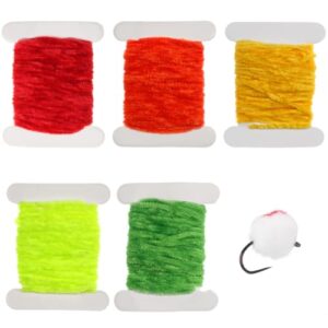 GORGECRAFT 25 m Float Poly Garn, Fliegenbindematerial, 5 Farben, für DIY-Projekte und Fliegenfischen, Nylon-Struktur, perfekt für Wasserinsekten wie Steinfliegen