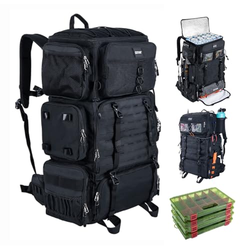 Angelrucksack mit Kühltasche und Trocken-/Nass-Fach, ideal für Angler