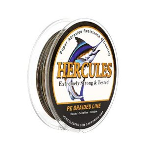 Hercules Super Cast 100m - 2000m geflochtene Angelschnur für Salzwasser und Süßwasser, PE geflecht, Fischdraht mit 4 Strängen, 6lb - 100lb Testgewicht
