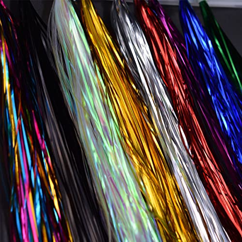 10 Packs 1 MM Breite Kristall Flash Tinsel Fliegenbindematerialien, umweltfreundlich und aus PET, ideal für Angler und Fliegenangler