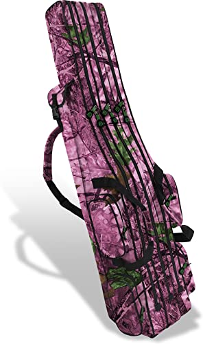 Fischangel-Tasche für 6 Ruten mit 3 Kammern und Hunting Camo Pink Farbe