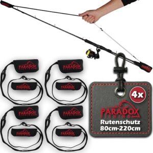 Paradox Fishing Rutenschutz Set, verstellbar (80-220cm), Neopren-Schutzhüllen für UL bis Karpfen, Spitzenschutz & Tragegurt für Ruten-Transport
