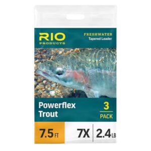 Rio Fly Fishing Leader Powerflex Knotless 12Ft 5X Leader Pack für Fischen, transparent