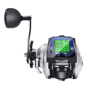 SageFurned Digitale Angelrolle Baitcastrolle mit 6,3:1 Übersetzung und Temperaturanzeige für Süßwasser-Salzwasser-Angeln