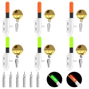 Silkwish 6pcs Angeln Alarm Glocke, Knicklichter Angeln, Elektronischer Bissanzeiger Angeln Set mit Akku, Nachtangeln Biss Alarm für Angelrute In - Komfortabel und lebendiges Angel-Erfahrung