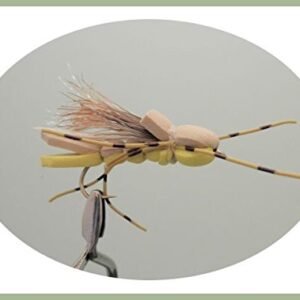 4 Stück Gelbe und Tannen Fliegen mit Foam für Angeln, Größe 8 von Troutflies UK