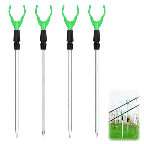 Rutenhalter für professionelles Angeln, 4 Stück Teleskop Rutenhalter Frei ausdehnbar Set, Einfache Handhabung U-Auflage Halter Angelständer