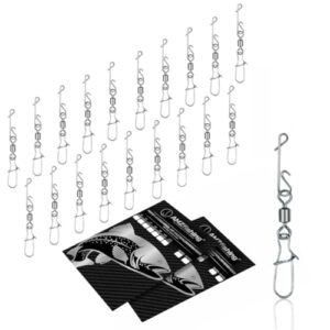Knotenloser Verbinder mit Wirbel - Punkt für Punkt, AMZfishing NEU 20x Knotenlosverbinder mit Hochleistungswirbel | Knotenlosverbinder mit Wirbel | Angelzubehör | Angeln Zubehör | Wirbelsortiment | Angeln Wirbel | Angelwirbel (20/8)