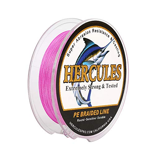 Hercules Super Cast 100m - 2000m Geflochtene Angelschnur für Salzwasser und Süßwasser, 6lb bis 100lb Teststufe, PE geflechter Fischdraht mit 4 Strängen
