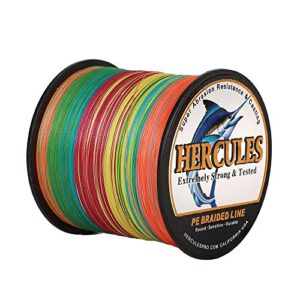 Hercules Super Cast Angelschnur, 6lb bis 100lb Test, 109-2196 Yards Geflecht Fischdraht PE Geflecht Superline für Salzwasser und Süßwasser
