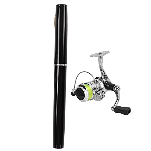 Hominas Mini Pen Angelrute Kit 20 cm/ 94 cm Teleskop-Angelrute, Mini Angel Reel Combo Kit mit Spinnrolle für Flussangeln, Felsangeln, Meeresangeln