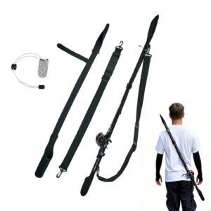 Verstellbarer Neopren-Rutenschutz mit Gurt für Kunststoffangler - Rutenhalter mit Klettverschluss (80-130 cm) - Schutzhülle zum sicheren Tragen von Angelruten (Schwarz)