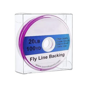 Nylonschnur 100YD/91M Dacron geflochtene Angelschnur Fliegenfischen Backing Line für Forellenangeln 20LB/30LB Geflochtene Schnur (Purple, 20LB)