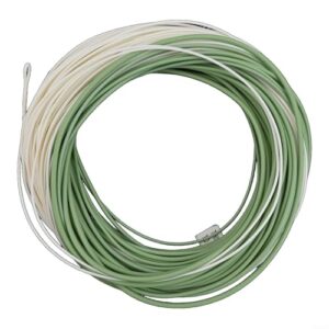 Saltwater Fliegenschnur WF Schwimmende Schnur zum Meeresangeln, Nylon-Hauptschnur mit kurzem Outbound-Design und Grün-Cremefarbener Schnur für Küstenfliegenwerfen und Meeresangeln