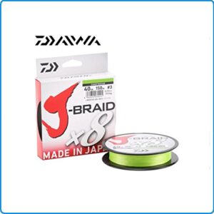Daiwa J-Braid 8 Braid Angelschnur, 0.20mm, 13kg/29lbs, 300m Chartreuse