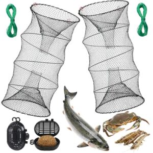 Hochwertige Fischreuse aus Nylonnetz und verzinktem Stahldraht zum Fangen von Aalen, Krabben, Hummer, Garnelen und anderen Fischarten.
