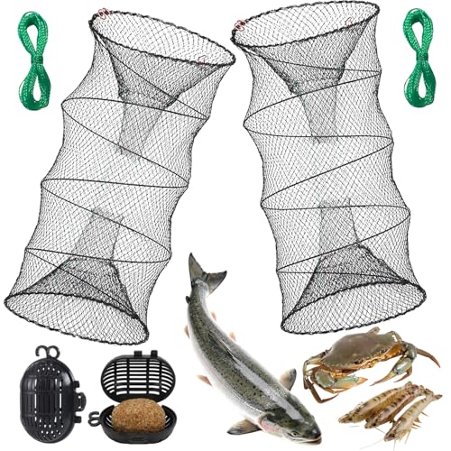 Hochwertige Fischreuse aus Nylonnetz und verzinktem Stahldraht zum Fangen von Aalen, Krabben, Hummer, Garnelen und anderen Fischarten.