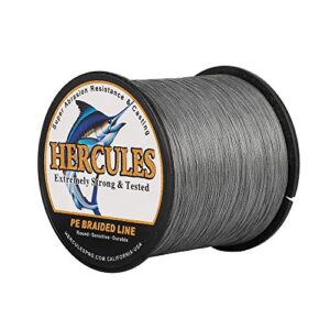 Hercules Super Cast geflochtene Angelschnur, 100m - 2000m Yards, 10lb - 300lb Test für Salzwasser und Süßwasser, PE Geflecht Fischdraht mit 8 Strängen