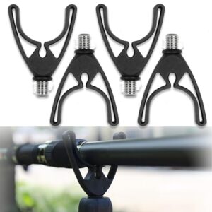 4 Stück Karpfen-Angelrutenhalter, Schwarz - Karpfenangeln Rutenauflage mit Grip für Angelrute Halter
