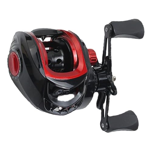 Baitcasting-Rolle aus Metall mit 7.2:1 Übersetzung, 8kg Bremskraft und Langwurfspule für Süßwasser-, Salzwasser- und Eisangeln.