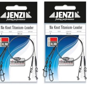 Titanvorfach-Set für Angler mit Wirbel und knotenlos Verbinder, 4 Teile, 7-11-15 kg, 30 cm Länge