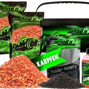 Angel Berger Magic Baits Futterset mit Eimer, Angelfutter Groundbait Liquid Pellets für Karpfen, perfektes Zusammenspiel von Aromatisierungen und passender Flüssigkeit für maximale Lockwirkung.