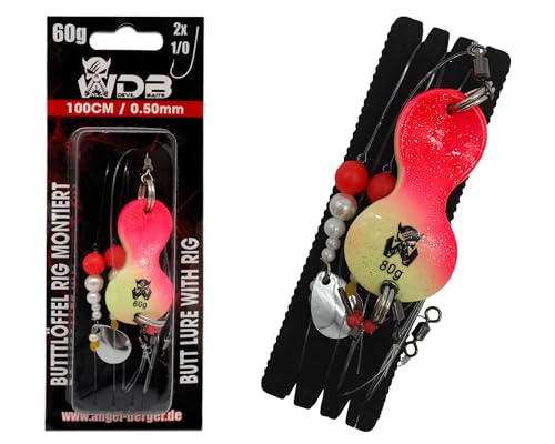 Professionelles Angel-Set für die Jagd auf Plattfische mit Meeresmontage und Gewicht, geeignet für Anfänger und Fortgeschrittene.