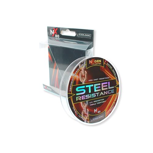 Colmic Steel Resistance Nylon Angelschnur, hohe Knotenfestigkeit und Abriebfestigkeit, UV-beständig und wasserabweisend