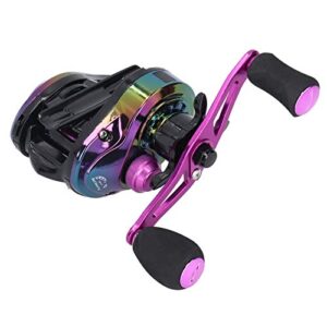 Dilwe Casting Angelrad, Hochgeschwindigkeitsverhältnis 8.1:1 Baitcasting Angelrolle Leichtes Casting Angelrad aus Metall (Linke Hand)