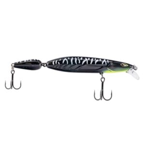 Hochwertiger Zanderwobbler FTM JustPro Nightveit Jointed 14cm Black Striper für stark befischte Gewässer mit lebhafter Jointed-Aktion