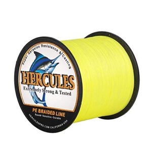HERCULES Super Cast Angelschnur, geflochtene Angelschnur für Salzwasser und Süßwasser, hohe Knotenfestigkeit und Abriebfestigkeit, 8-Strang-Zöpfenstruktur mit Diamond Weave-Struktur