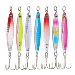 TUXIBIN Kunstköder Set, 7 Stück, Angelköder für Süßwasser und Salzwasser Fischen, Wobbler Swimbait, Spinnerbait, Lachs, Forelle, Köder mit Drillingshaken
